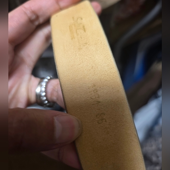 Dior Vinatge Cream Leather Belt with Gold Buckle. main image 4
